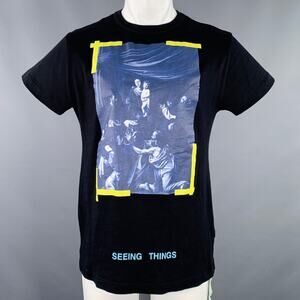 OFF-WHITE 2017 Size XXS Black Multi Color Graphic Cotton Short Sleeve T-shirt